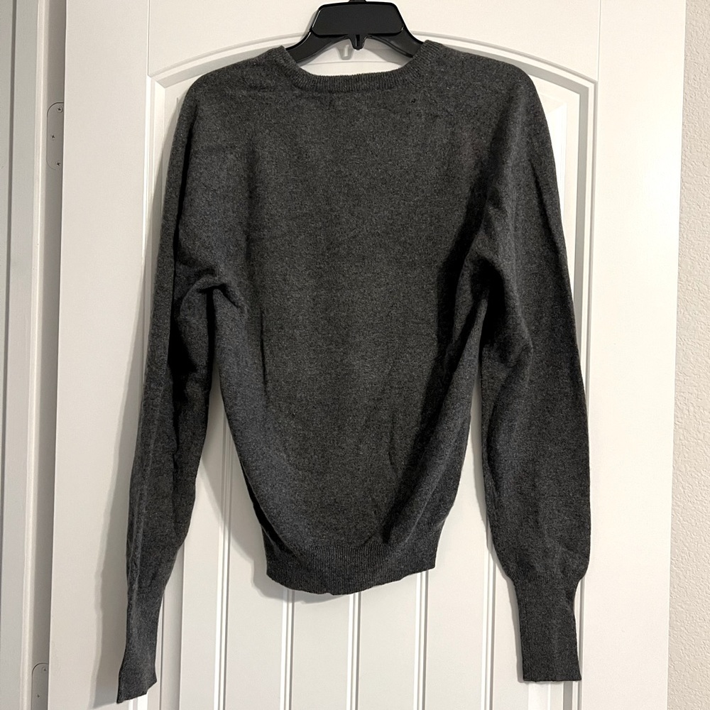100% Cashmere Men’s Sweater V-Neck Grey Pullover Giorgio Sant’Angelo Size S NEW - Picture 4 of 6